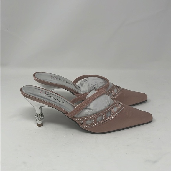 Bronze Beaded Mules by EY Boutique SZ  7 1/2 - Picture 2 of 6